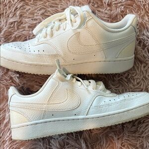 Nike White Low-Top Leather Sneakers